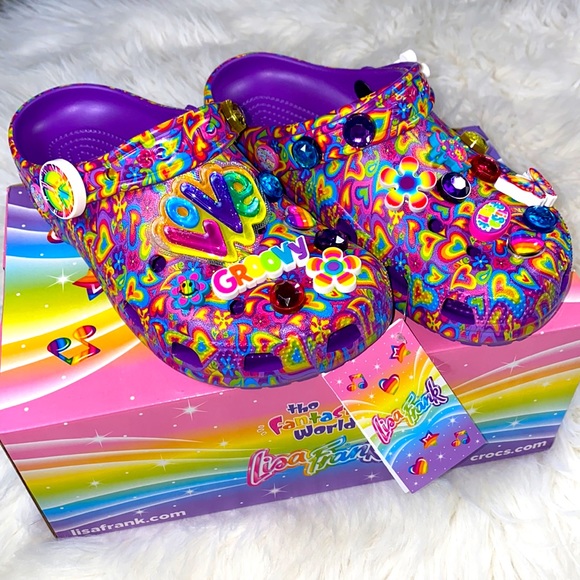 🎶[ Crocs ] Limited Edition Neon Purple Classic Lisa Frank Clog - Picture 3 of 15